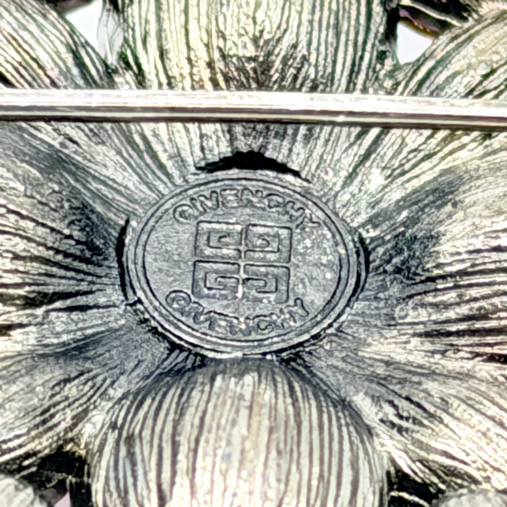 Rare Vintage Givenchy Pink Purple Crystal Luxury Brooch 1.75” Signed EUC - Picture 4 of 16